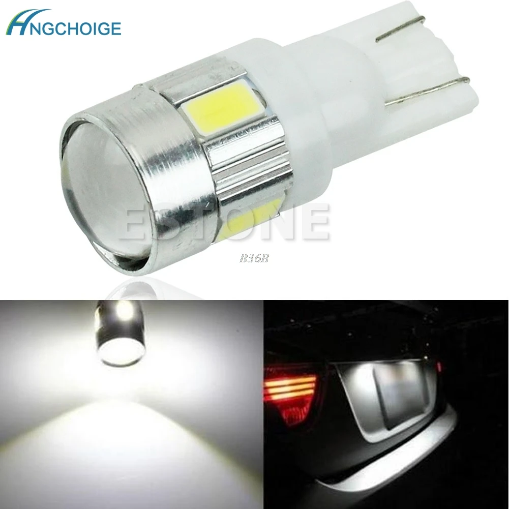 HID Белый T10 W5W 5630 6 SMD автомобильная светодиодная лампа номерного знака 158 194 192|car