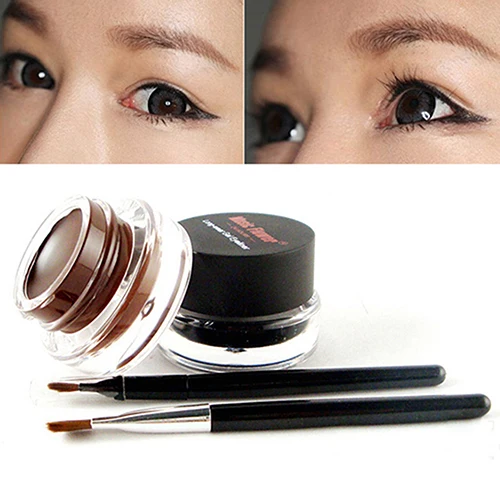 2016 New 2Pcs/lot Waterproof Cosmetics Tools Eye Liner Makeup Brush Gel Eyeliner | Красота и здоровье