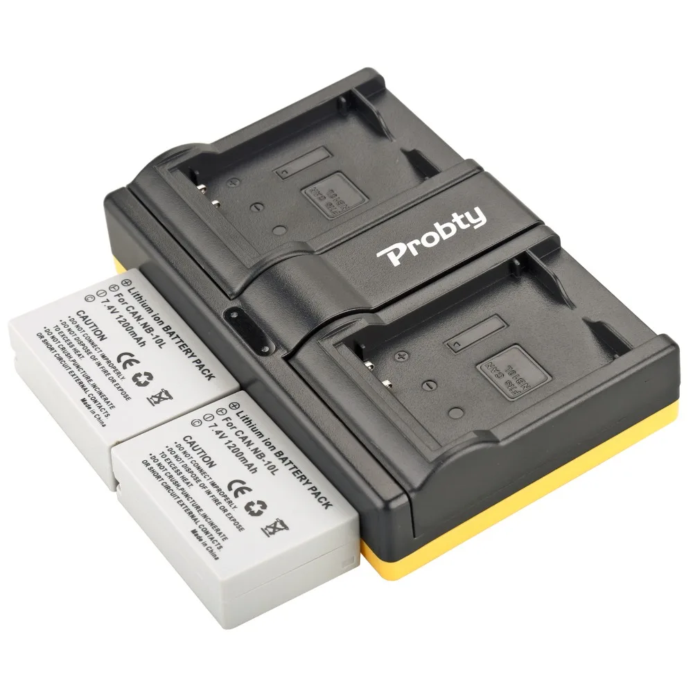 Probty 2 шт. NB-10L NB 10L Камера Батарея + USB Dual Зарядное устройство для Canon G3X G1X G16 G15 SX40 SX50 SX60