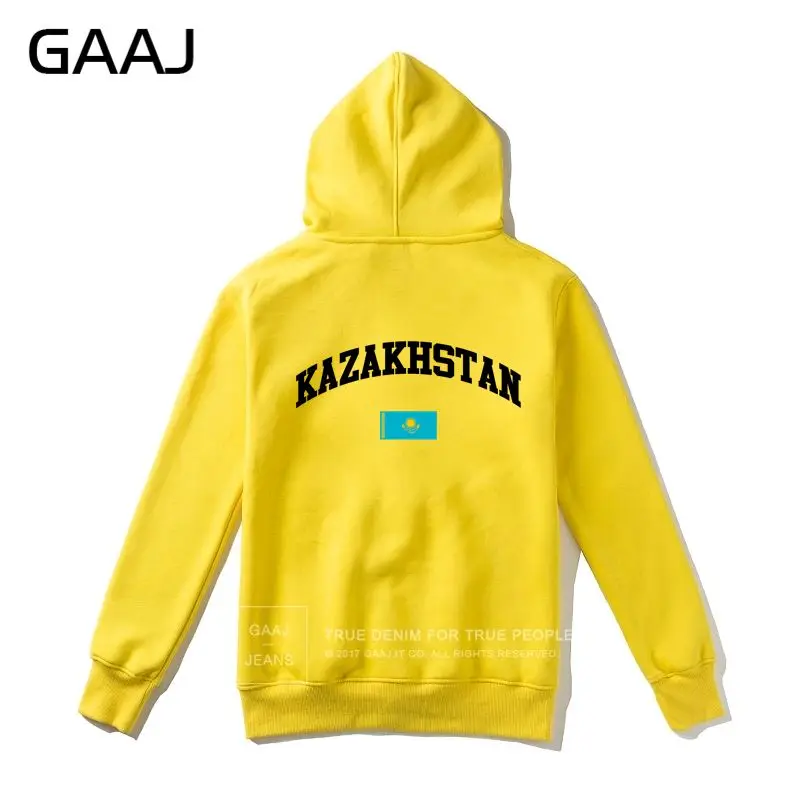 GAAJ Kazakhstan Flag мужская толстовка женская мужская на молнии Повседневная флисовая толстовка с капюшоном пальто Мужская Уличная одежда Felpe# GUJQ8 - Цвет: Yellow With Zipper