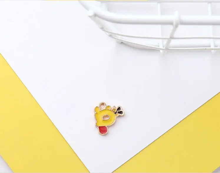 Diy ювелирных изделий 40 шт/партия подвески из сплава масляные Мультяшные животные/буквы/форма цветка металлический подвешиваемый кулон подвески - Окраска металла: 17