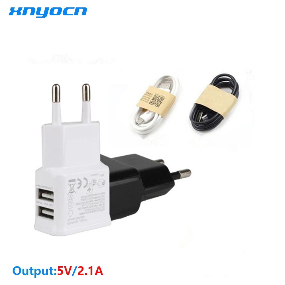 Оригинальный 2А белый двойной 5V USB EU вилка настенное зарядное устройство + микро