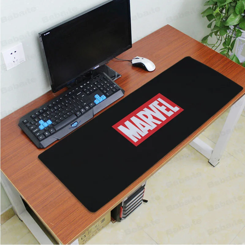 Babaite крутой офисный коврик для мыши с логотипом комиксов Marvel, мягкий коврик для мыши,, большой коврик для мыши, клавиатуры - Цвет: Lock Edge 40X90cm