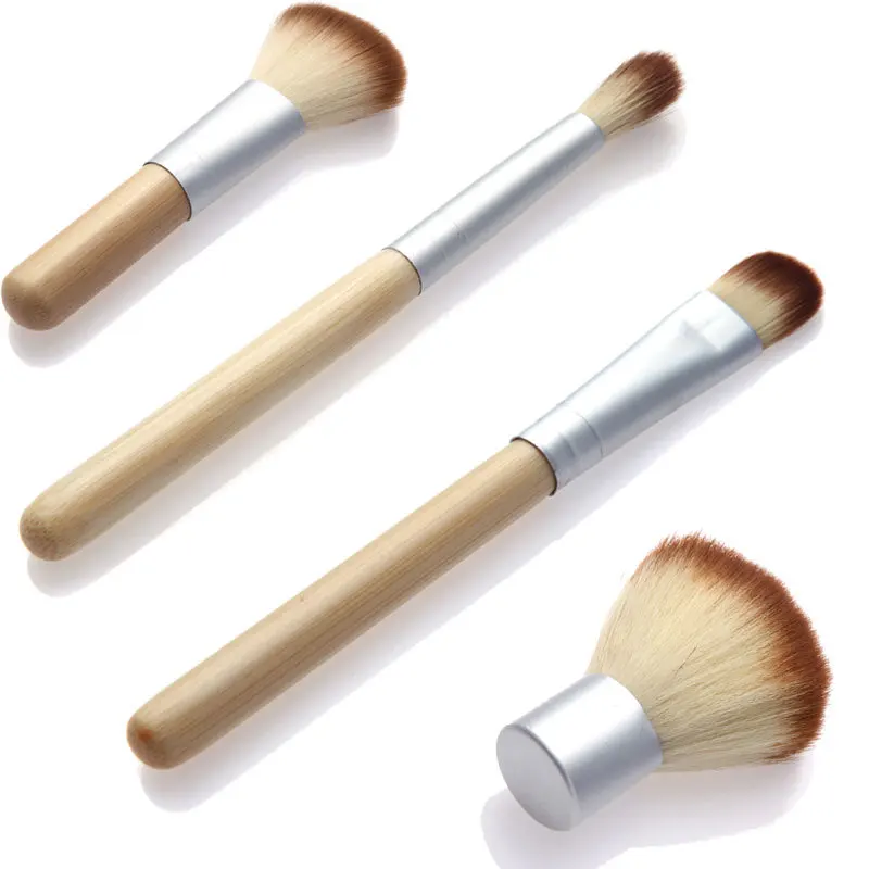 4 шт. настоящие бамбуковые Кисточки для макияжа набор кистей макияж декоративная