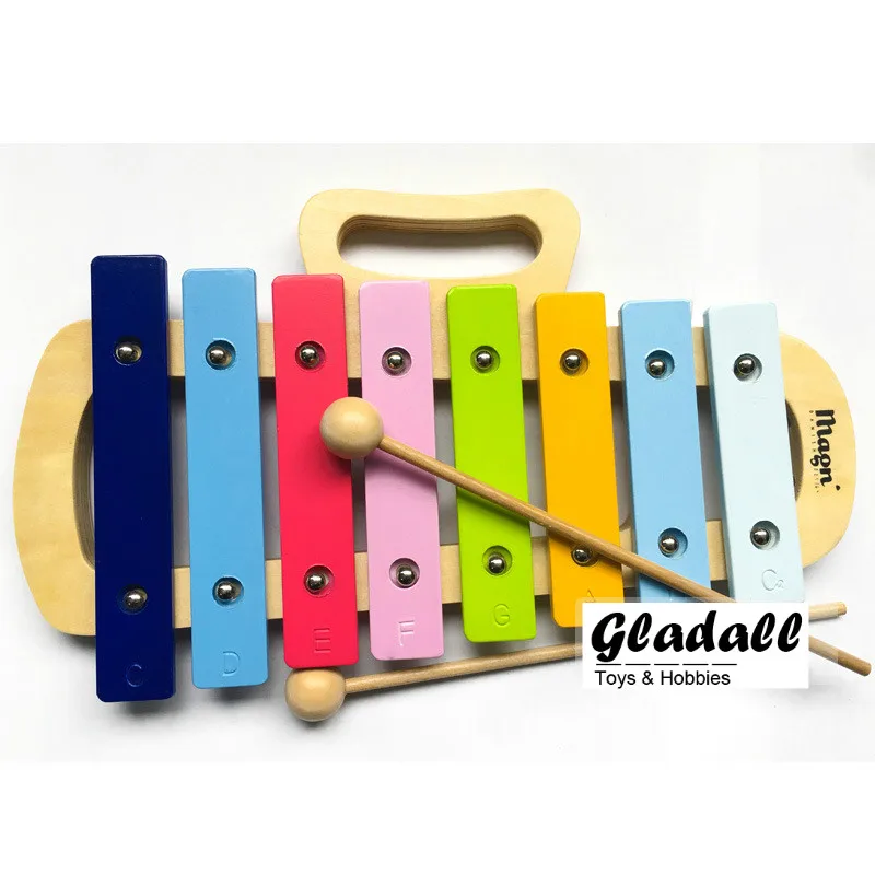 Funny Instruments Wooden Instrument for Children Kids Baby Music Toys portable Educational wooden hand knock aluminium piano | Игрушки и