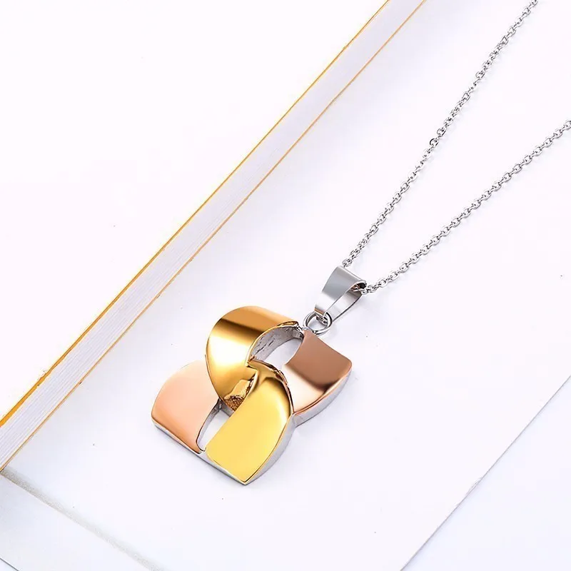 RIR Fashionable Infinity Jewelry Sets African Style Stainless Steel Geometric Necklace and Stud Earrings For Brides | Украшения и
