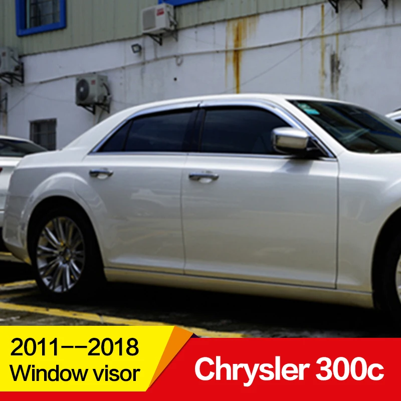 Использование для Chrysler 300c оконный козырек 2011- год гальванический боковой солнцезащитный Дождь Защита высокий блеск хромирование аксессуары