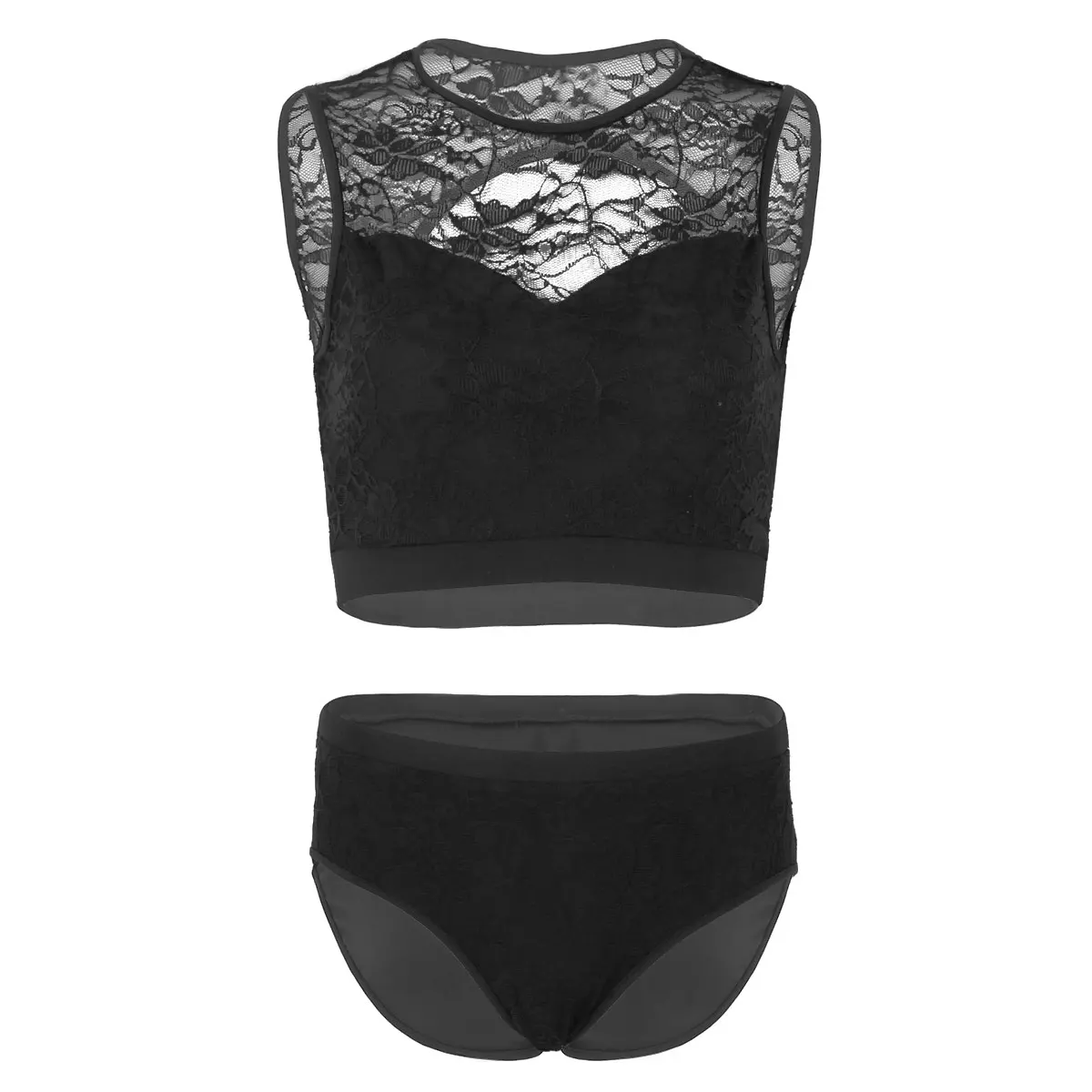 Женский костюм для танцев на шесте кружевные костюмы укороченный топ без рукавов