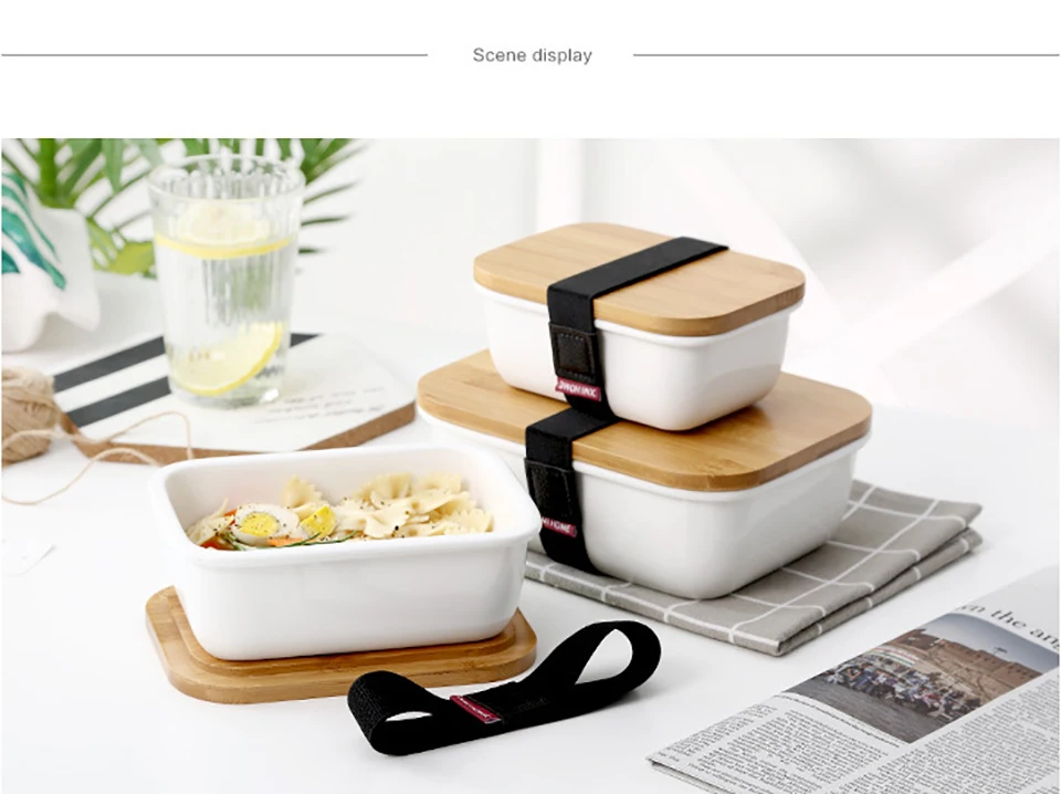 MICCK Microwavable Ланч-бокс в японском стиле бамбуковый керамический Bento box Теплоизоляционный контейнер для хранения продуктов