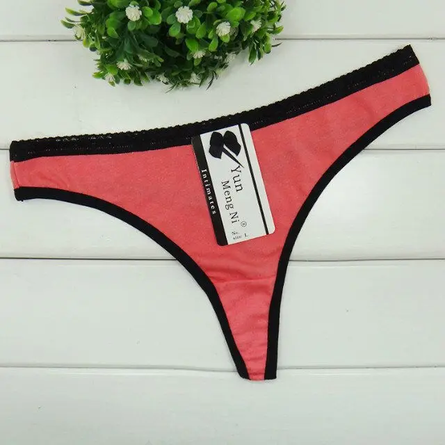 Hot pink Lanmaocat, сексуальные женские хлопковые стринги, стринги, на заказ, с принтом, женское нижнее белье, с узорчатым принтом, женское нижнее белье - Цвет: Hot pink