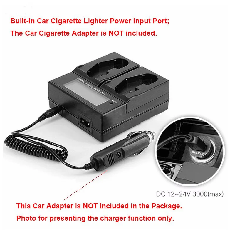 Быстрое двойное зарядное устройство с ЖК дисплеем для женских фотографий