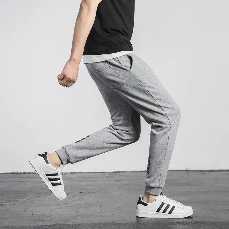 2018 New Fashion Men Sweatpant Black Trouser Pant Casual Cotton Mid Drawstring Loose High Quality Zipper Wei Pants 18005 | Мужская