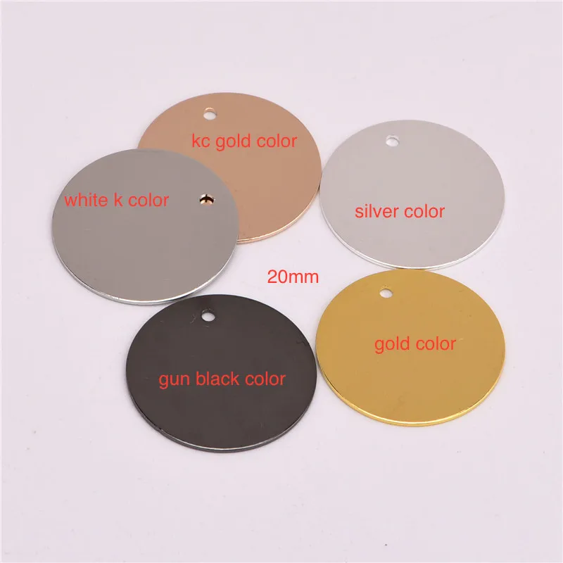 50 шт. 8/10/11/20 мм Медь Бланк Круглый производит штамп тег DIY аксессуары ручной работы браслет шарм для ювелирных изделий DIY подвеской - Окраска металла: 20mm