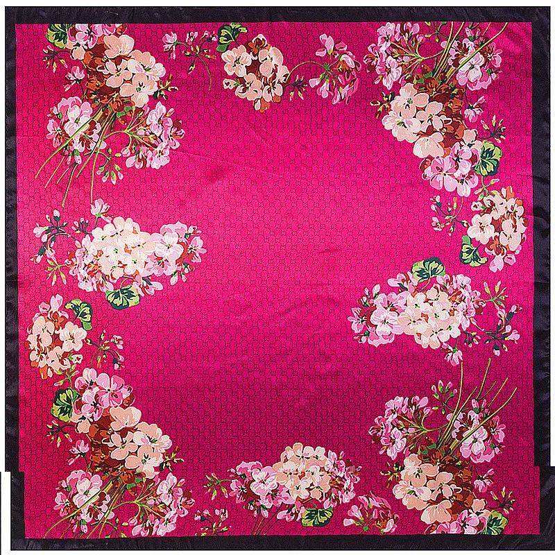 Модный женский шарф 90 см * новая шаль большой цветок герань Большая квадратная