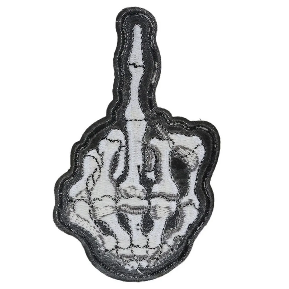 1 шт. палец Черепа скелета вышитая нашивка приклеиваемая утюгом на патчи панк Рок