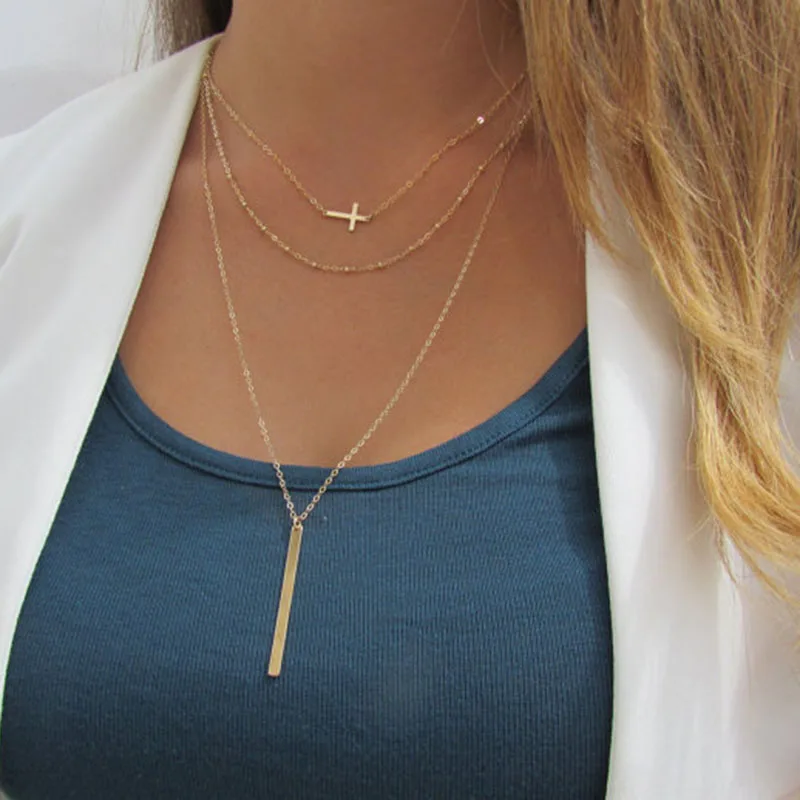 2018 Fashion Long Chain Bohemian Style Multiple Type Necklaces Heavy Necklace Metal Beach Summer Women's Jewelry | Украшения и
