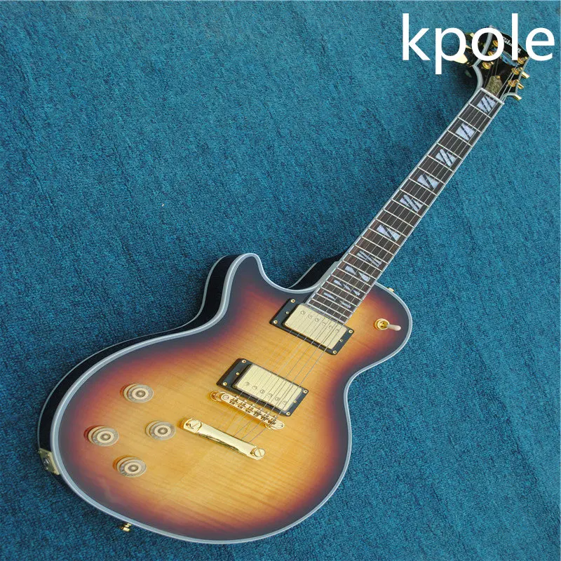 Новые высококачественные LP заказ Электрогитары двусторонняя тигровый рисунок