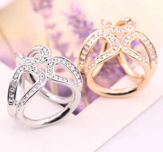 New Fashion Silver/Gold AlloyRhinestone Three Round Rings Women Silk Scarf Buckle High Quality 5X009 |