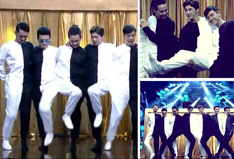 Черно-белые танцевальные костюмы с ножками оптической иллюзией одежда для