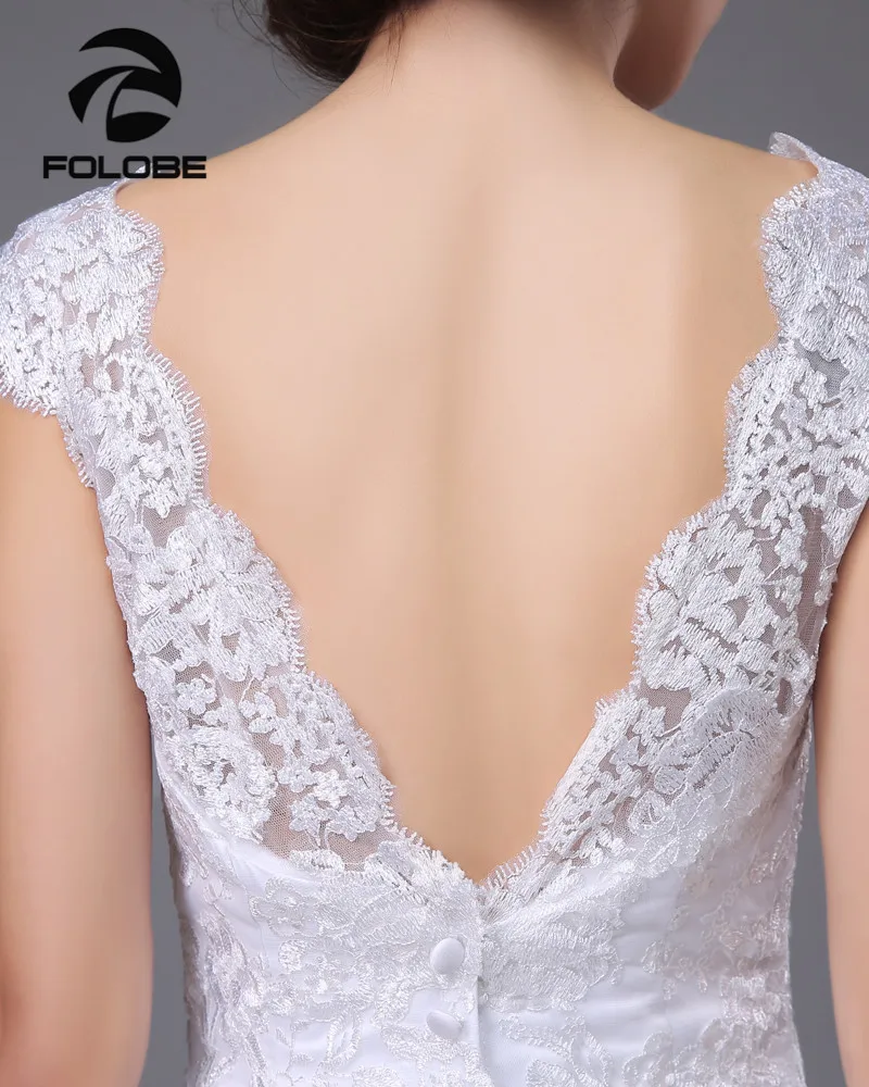 Элегантный Совок шеи Кружева Vestidos De Noiva спинки Русалка Макси Свадебные платья Robe