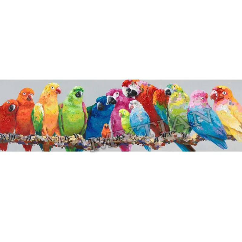 Красочные Птицы полная мозаика 5D Diy Вышивка алмазная живопись Стразы попугай 3D