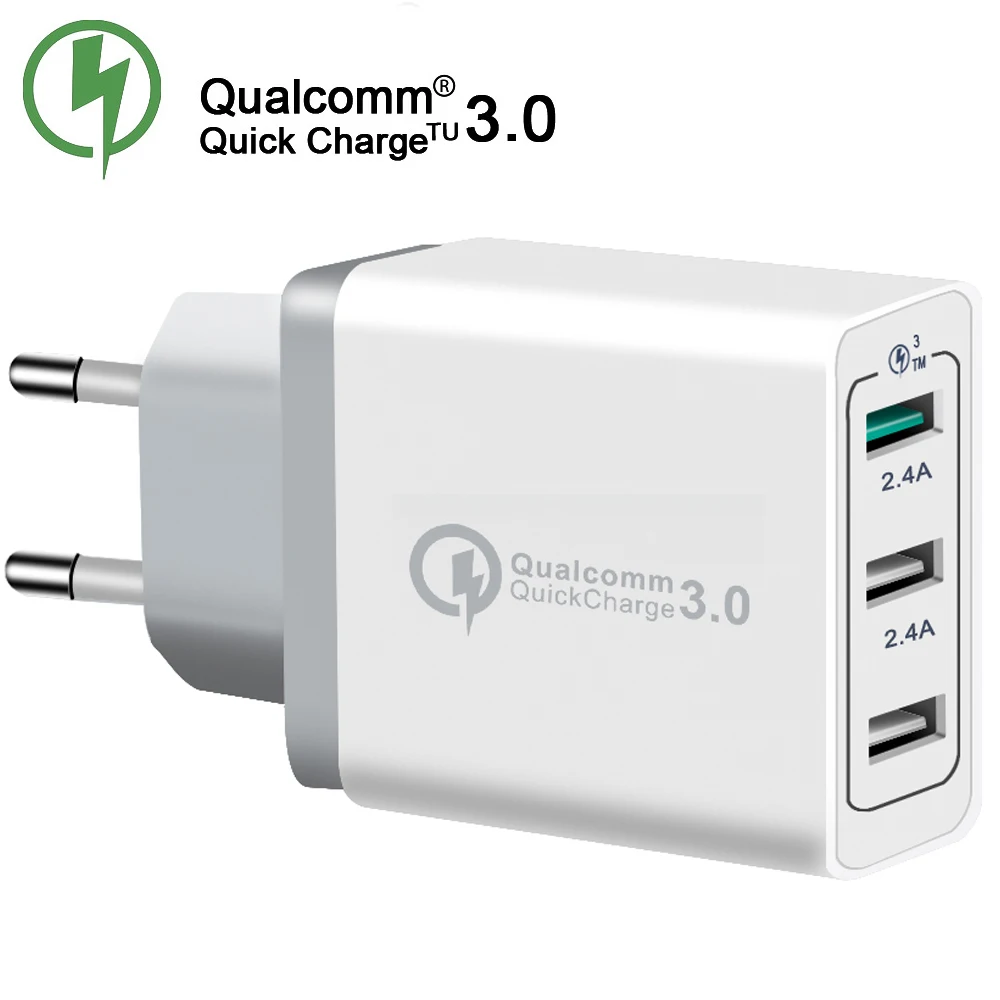 XHF 30W 3 Порты быстрая Зарядное устройство QC 0 USB телефон зарядник Быстрая зарядка