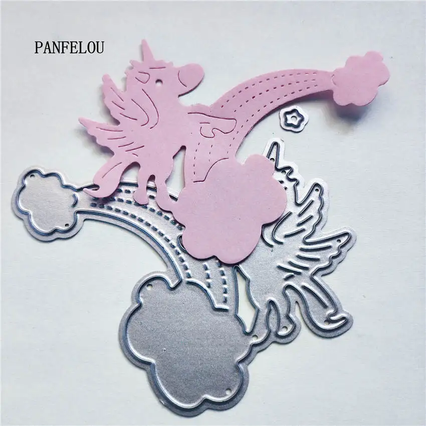 PANFELOU Радуга лошадь металла ремесло бумаги высечки Скрапбукинг/DIY Пасхальная