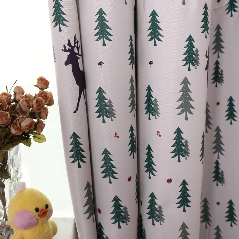 Светонепроницаемые шторы для гостиной на рождественскую елку детской спальни