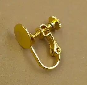 Gold BASEHOME 10 шт. винтовая серьга с зажимом 8 мм кабошон базовая пустая рамка для самостоятельного изготовления ювелирных изделий - Цвет: Gold