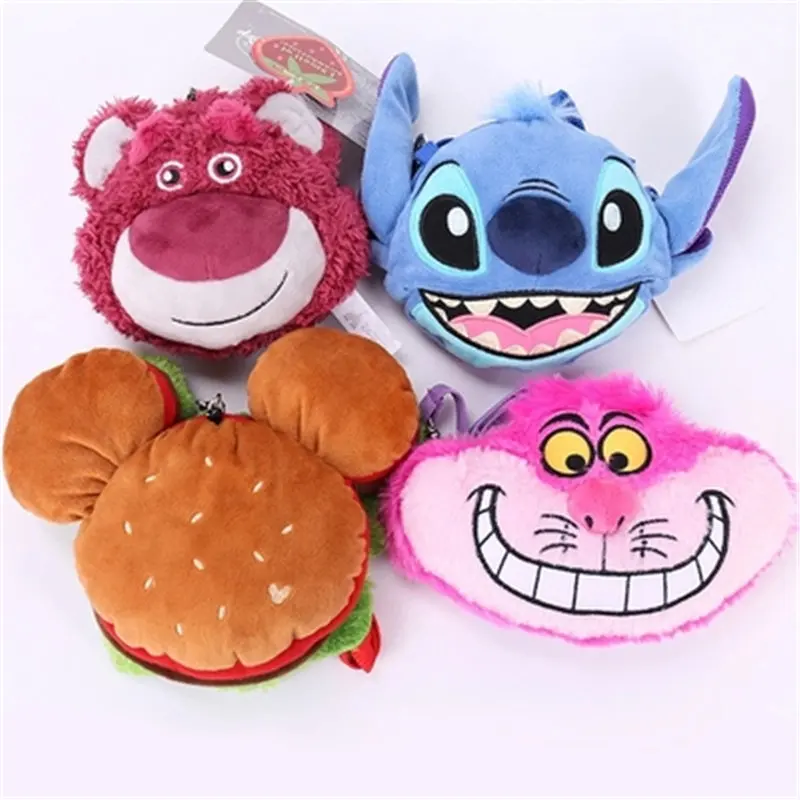 Disney мультфильм Микки Минни Дональд Дак, большие глаза милые плюшевые сумки-мессенджеры выдвижной карты пакет портмоне