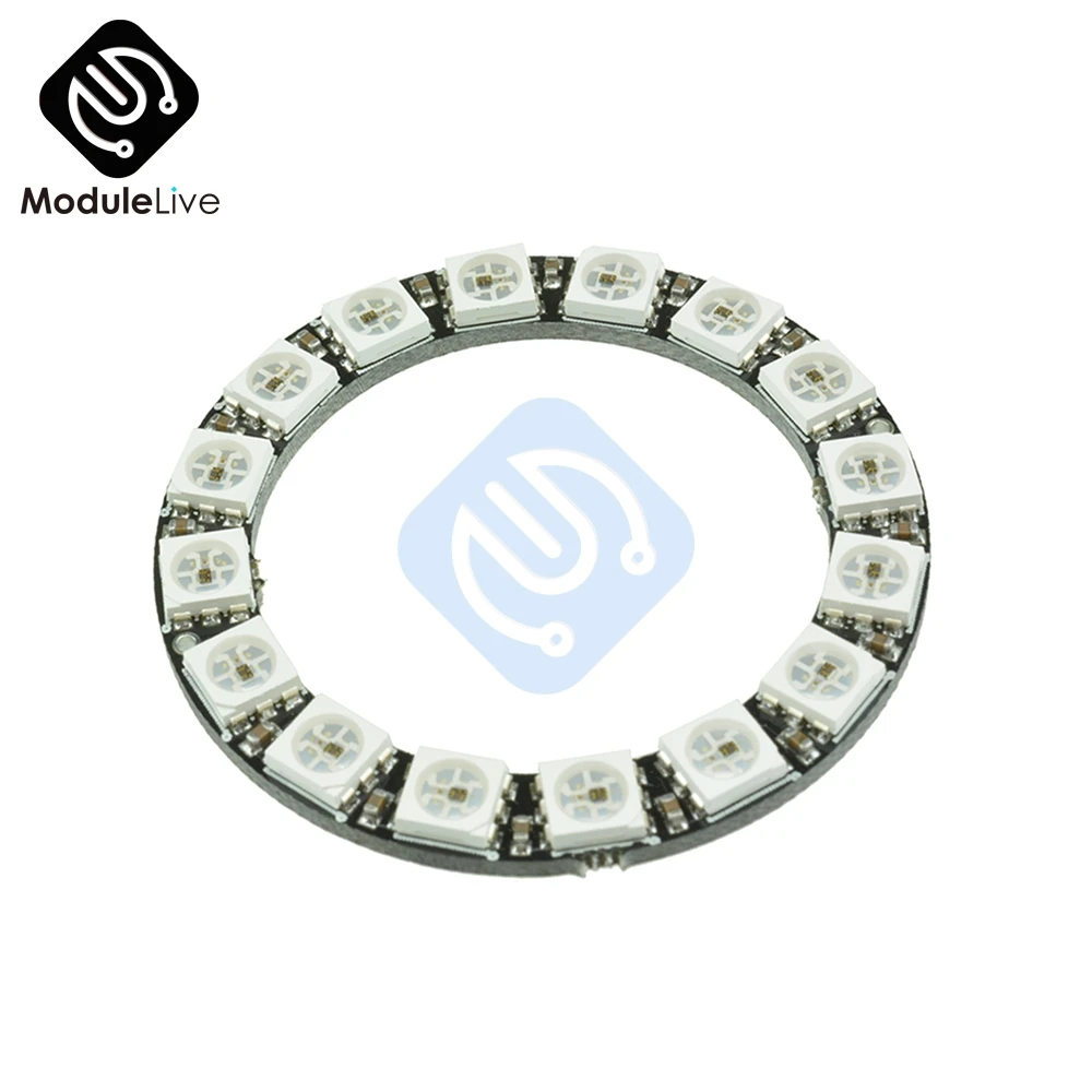16-битная WS2812 5050 RGB светодиодная полноцветная встроенная подсветка круглая плата