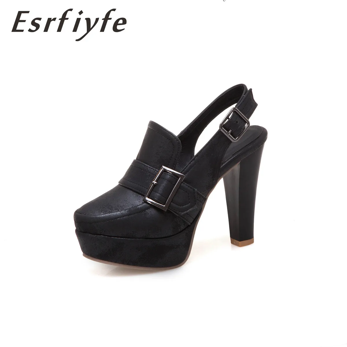 Женские босоножки на очень высоком каблуке ESRFIYFE туфли-лоферы платформе с круглым