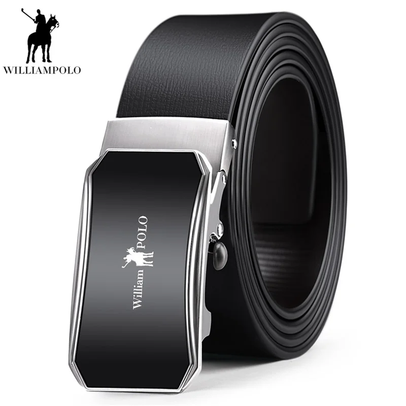Williampolo Fashion Buckle with Luxury Ratchet Genuine Leather Belt Designer Male High Quality Belts gifts for men PL18419-21P | Аксессуары