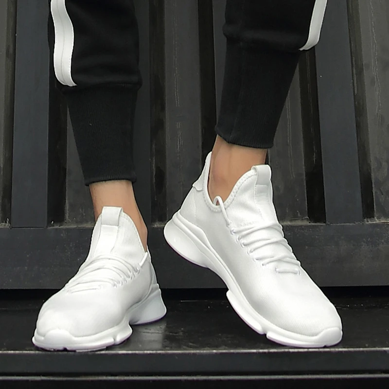 2018 летние новые сетки мужские туфли Белый Черный дышащая повседневная обувь для