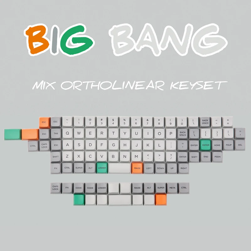 В наличии большой Bang MDA профиль Ortholinear Keycaps 101 ключ краситель подложка толстый PBT Fit