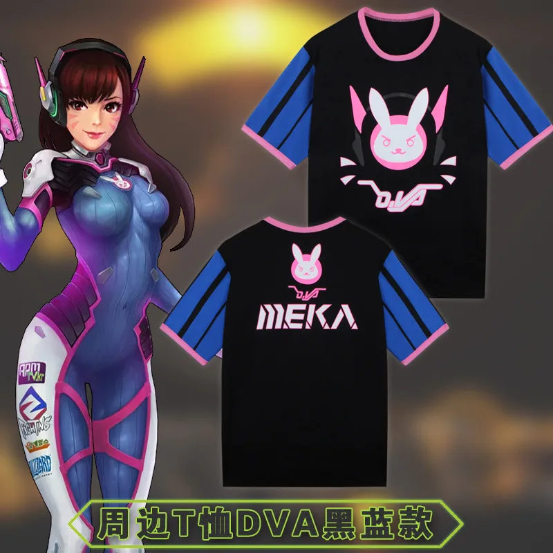 DVA над рубашкой Song Hanna рубашка D. va die shirt Reaper Genji SOLDIER76 футболка|Футболки| |