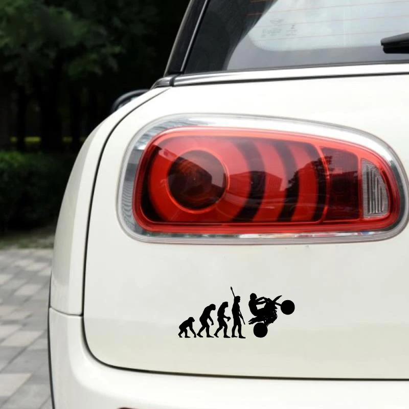 

Fashion Human Evolution sticker Motorcycle Funny window Decal Laser window Stickers Vinyl 19.2*8.5CM