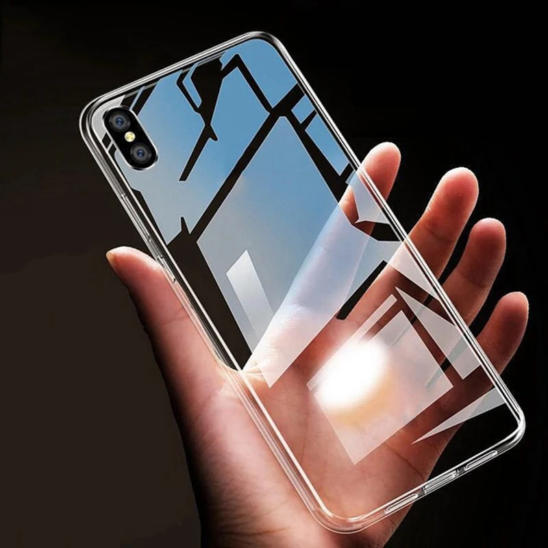Ультра тонкий прозрачный силиконовый чехол для iPhone XS Max бампер на телефон Корпус 5