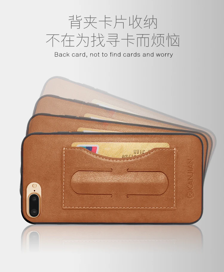 SFor-Funda de tel&eacute;fono para Apple Iphone 8, carcasa de cuero PU con tapa y ranura para tarjeta de TPU para Apple Iphone 8, Funda para Iphone 7 de 4,7 pulgadas-3