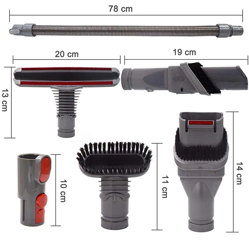 6 шт./лот Сменный Адаптер для щетки удлинитель Dyson V8 Absolute/V8 Animal/V7 V10 комплект