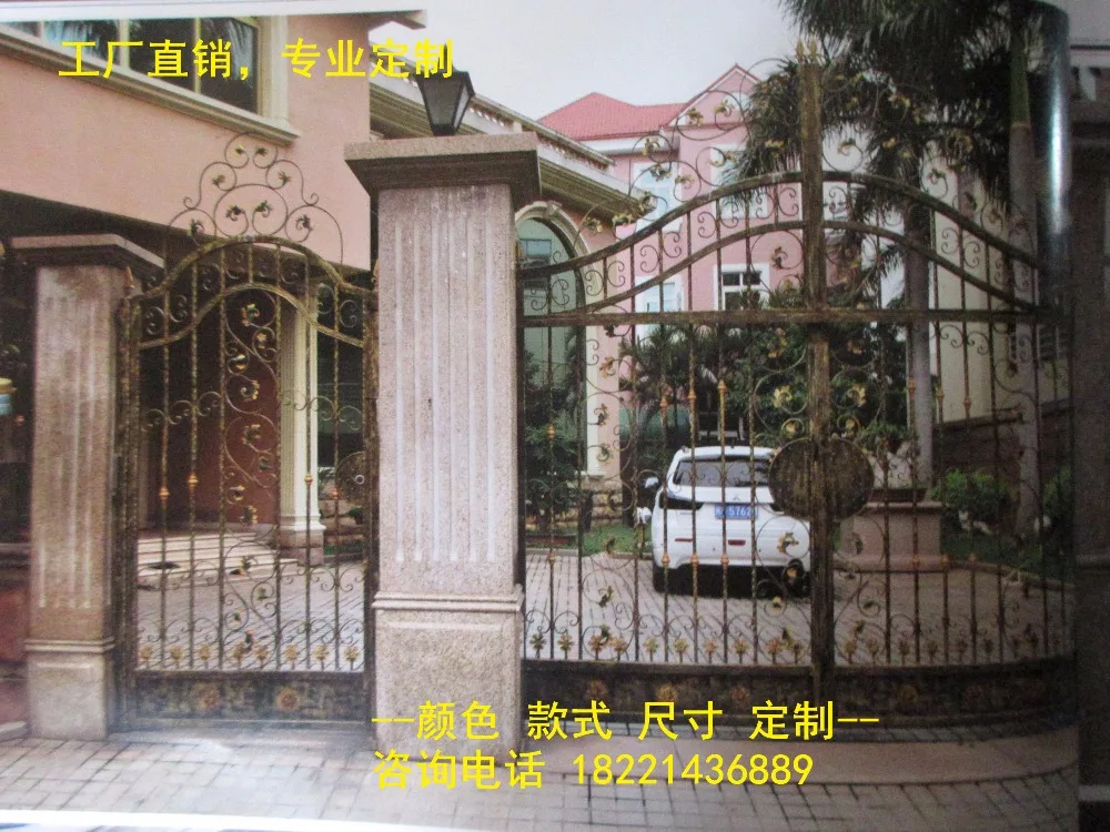 

custom made wrought iron gates designs whole sale wrought iron gates metal gates steel gates hc-g84
