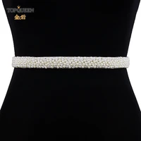 topqueen s204 wedding belts sashes pearl beaded evening party gown dresses accessories bride waistband bridal sashes girl belt