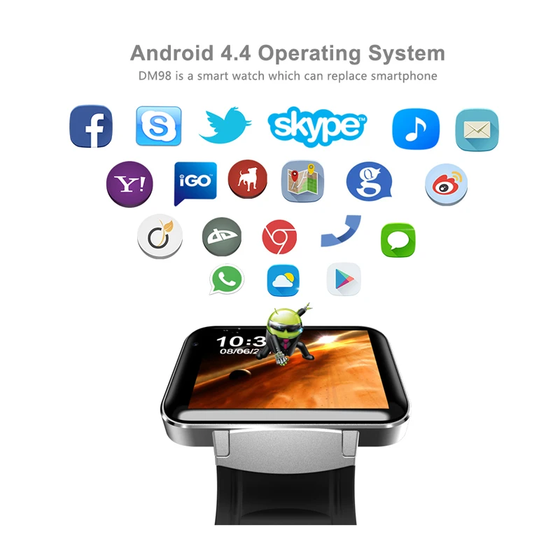 Letine DM98 Роскошные Android Смарт часы сотовый телефон 3g электронные наручные часы Поддержка Sim для мужчин и женщин PK Kingwear KW18 KW88