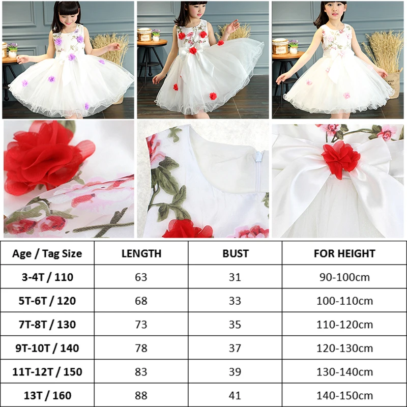 Kids Flower Girls Wedding Dress For Girl Party Dresses Lace Princess Summer Teenage Children Princess Dress 8 10 12 14 Years