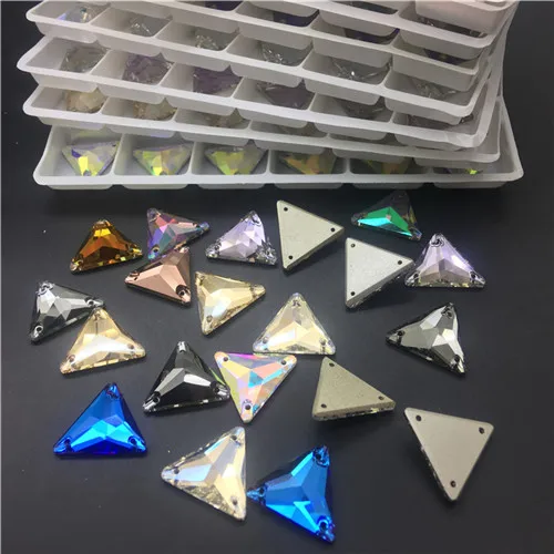 randomly mix colors TopStone K9 стекло кристалл 16 мм треугольник пришить Камень плоской задней части шитье бисера Ювелирных изделий смешать больше цветов - Цвет: randomly mix colors