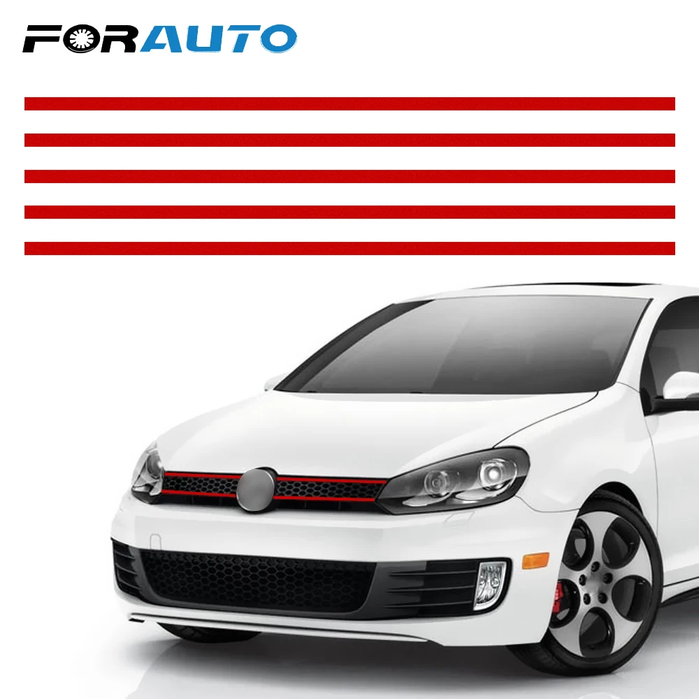 FORAUTO автомобиль передний капот Наклейки для гриля автомобильный линейный