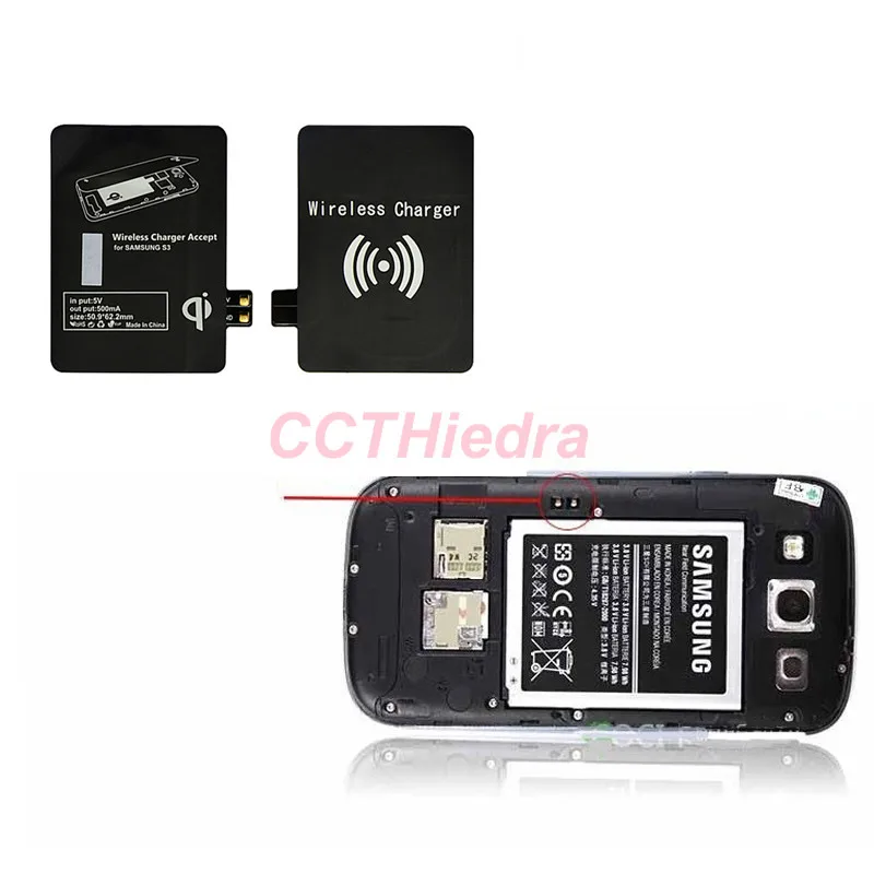Qi Беспроводное зарядное устройство приемник для Samsg Galaxy S3 S4 S5 Android микро Универсальный адаптер для зарядки телефона