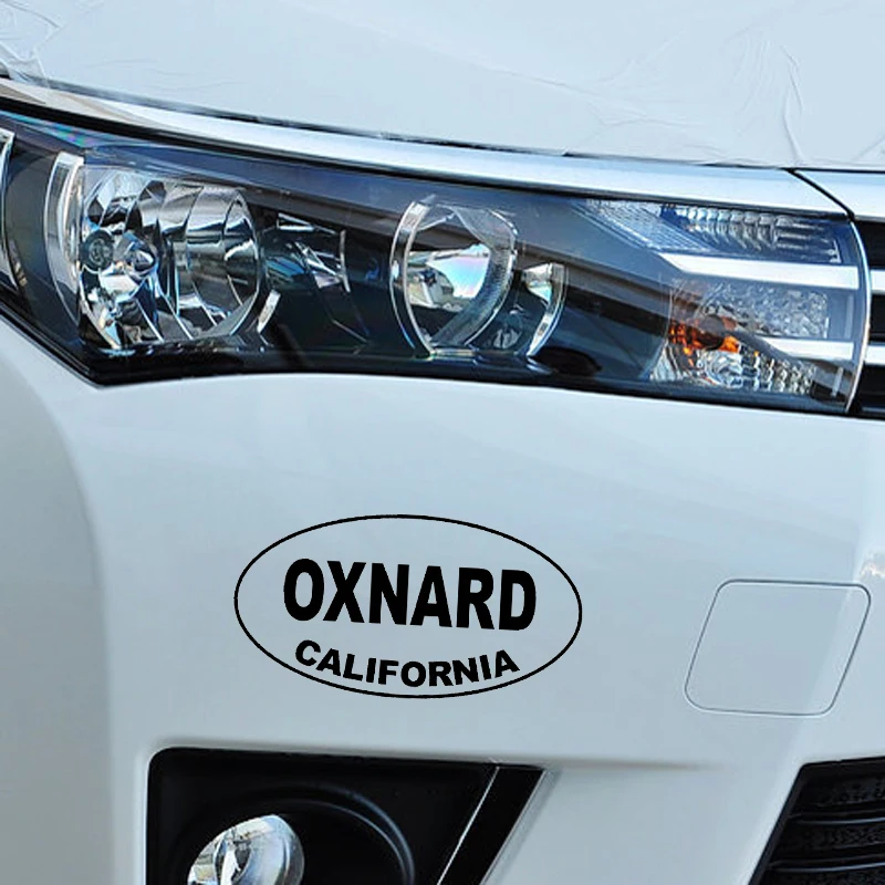 YJZT 14 6 см * 7 8 OXNARD CALIFORNIA овальная виниловая наклейка автомобильная черная