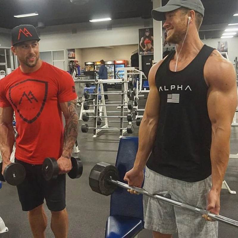Спортивный жилет для мужчин Бег Спортзал Фитнес Бодибилдинг Tanktop Slim fit майка