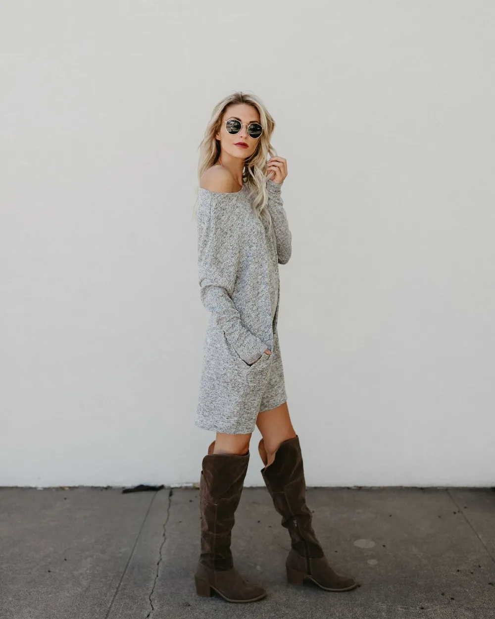 Autumn winter women's sweater round neck casual knit thick bottoming shirt with pocket large size tops loose cashmere | Женская